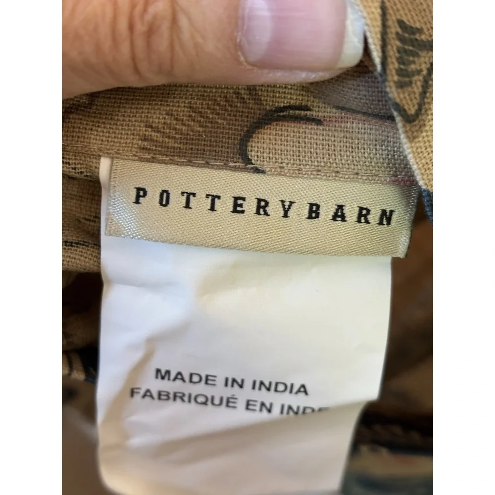 POTTERY BARN 2 Pillow Shams Karala Palampore Floral Cotton Linen Standard
